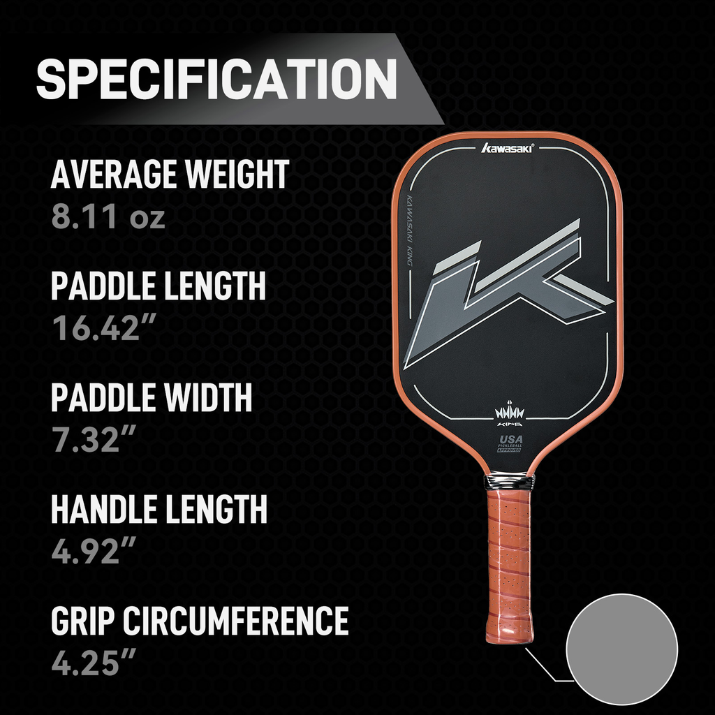 Kawasaki KING Pro Carbon Fiber Pickleball Paddle